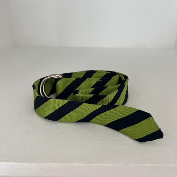 JCREW Green and Navy Blue Silk Tie Belt - Size S/M - Picture 1 of 5